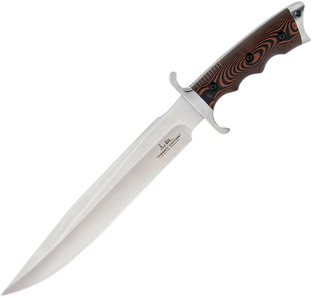 Gil Hibben Tundra Toothpick Fixed Blade Knife 9.38in Satin 420HC Stainless Blade Black/Orange Micarta Handle - Gil Hibben