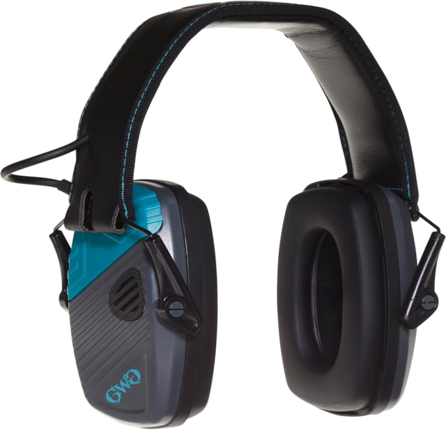 Girls With Guns Shield Low-Profile Electronic Earmuffs 24 dB NRR ANSI S3.19 & CE EN352-1 Hearing Protection Rated Gray/Teal/Black One Size - Girls With Guns