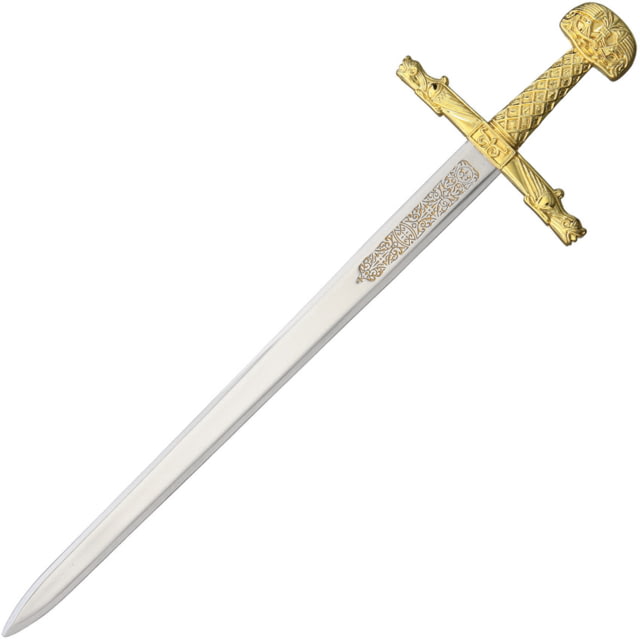 Gladius Mini Charlemagne Sword 8" unsharpened metal alloy blade Brass finish metal alloy handle - Gladius