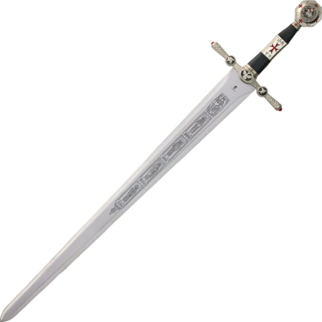 Gladius Silver Knights Of Heaven Sword 31" unsharpened carbon steel blade Silver matte finish metal alloy handle - Gladius