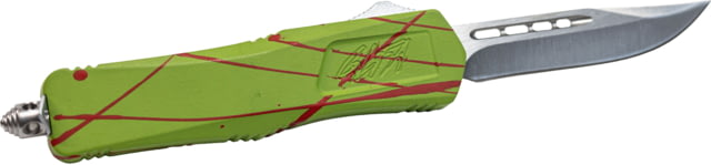 GLFA Smooth Spring Assisted OTF Knife Smooth Blade Green with Orange Splatter 8" GL-KMD-SMT S-ZOM - Glfa