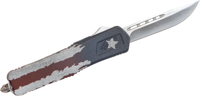 GLFA Smooth Spring Assisted OTF Knife Smooth Blade Red White and Blue 8" GL-KMD-SMT F-AMF - Glfa
