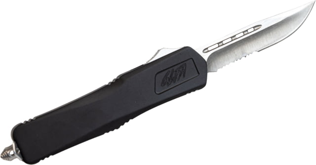 GLFA Spring Assisted OTF Knife Serrated Blade Black 8" GL-KMD-SRT BLK - Glfa