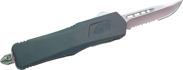 GLFA Spring Assisted OTF Knife Serrated Blade Blue Titanium 8" GL-KMD-SRT BLU - Glfa
