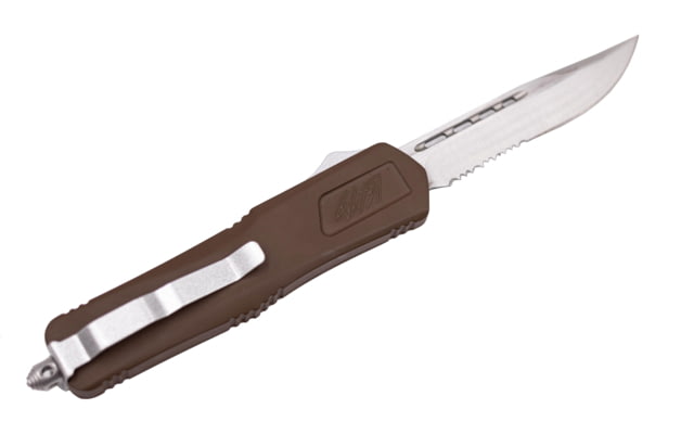 GLFA Spring Assisted OTF Knife Serrated Blade Buck Brown 8" GL-KMD-SRT BUK - Glfa