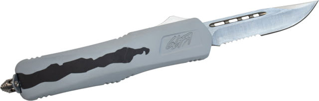 GLFA Spring Assisted OTF Knife Serrated Blade White and Black 8" GL-KMD-SRT P-SNO - Glfa