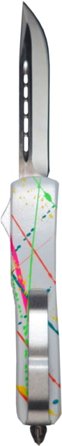 GLFA Spring Assisted OTF Knife Serrated Blade White Splatter 8" GL-KMD-SRT S-WHT - Glfa