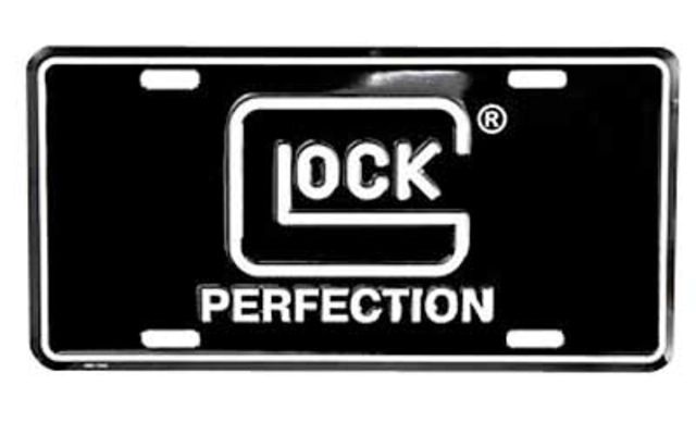 Glock Perfection License Plate, BLK/WHITE, GLAS00042