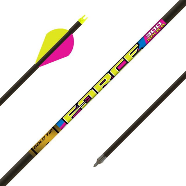 Gold Tip Force FOC Arrows 340 4 Fletch 6 Pack - Gold Tip