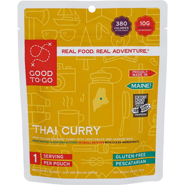 Good To-Go Thai Curry Dehydrated Food Single Serving Natural 95g