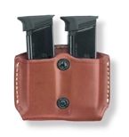 Gould & Goodrich Double Magazine Case w/Paddle - Glock 17/19 Chestnut Brown - Gould & Goodrich