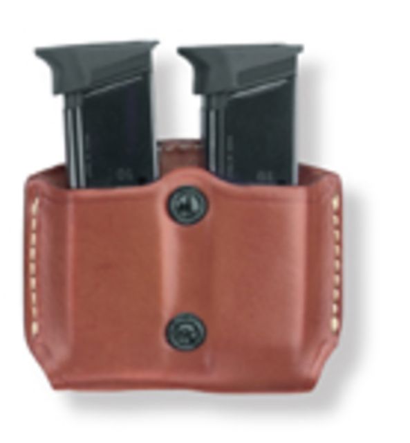 Gould & Goodrich Double Mag Case with Belt Loops - Beretta 83 & Similar Chestnut Brown - Gould & Goodrich