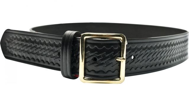 Gould & Goodrich Pants Garrison Belt 36 Brass Buckle Black Weave