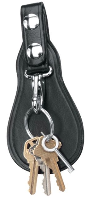 Gould & Goodrich Key Strap w/Flap Nickel Black - Gould & Goodrich