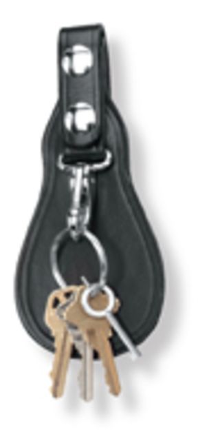 Gould & Goodrich Key Strap w/Flap Nickel Black Weave - Gould & Goodrich