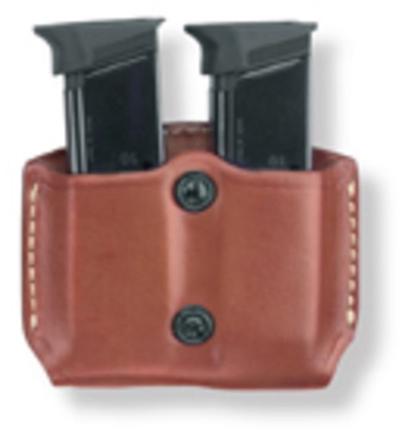 Gould & Goodrich Double Mag Case with Belt Loops - Kahr Arms P380 Chestnut Brown - Gould & Goodrich