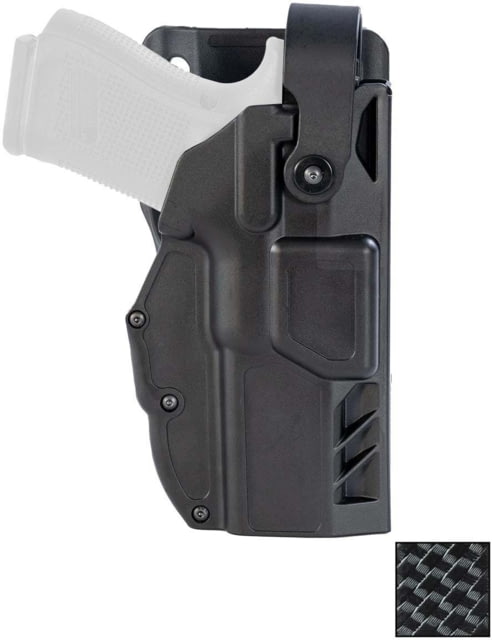 Gould & Goodrich TELR Non-Light Bearing OWB Belt Holster Glock17 All Gens Glock 22 Gens 3/4 No Hood Right Black Weave