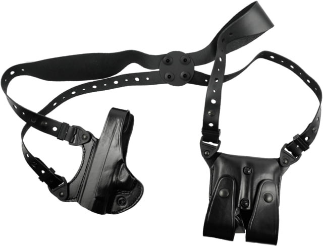 Gould & Goodrich Leather Concealment Shoulder Holster w/Double Mag Pouch Glock 17/19/22/23/30 Right Hand Black - Gould & Goodrich