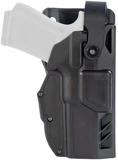 Gould & Goodrich TELR  Non-Light Bearing OWB Holster Paddle/Belt Loop Glock 23 Right Hood/Optic Ready Plain Black - Gould & Goodrich
