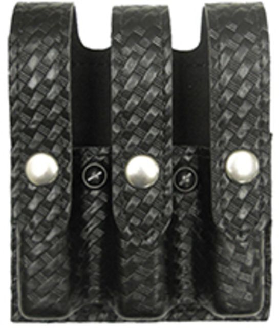 Gould & Goodrich Triple Magazine Case, Glock 17, 22, 31, Nickel, Black Weave, K630-3W by USA Gould & Goodrich Pistol Magazine Pouches