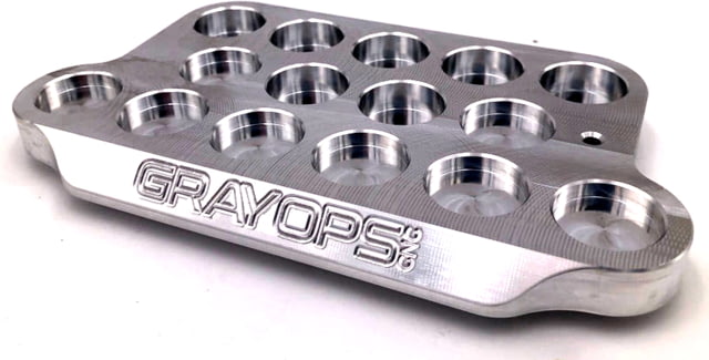 Gray Ops CNC Hornady OAL/Comparator Block Silver Hornady OAL/Comparator Block - Gray Ops Cnc