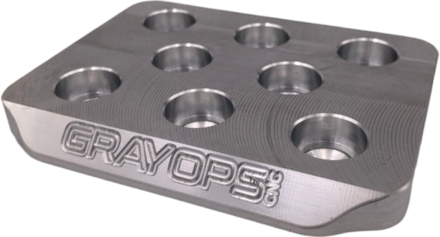 Gray Ops CNC Shell Holder Block Silver Shell Holder Block - Gray Ops Cnc
