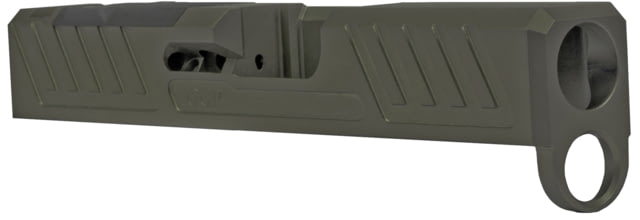 Grey Ghost Precision Glock 43 Stripped Slide Version 1 - Angled Serration Pattern 17-4PH Stainless Steel Olive Drab Cerakote - Grey Ghost Precision