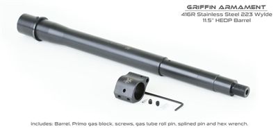 Griffin Armament 11.5 inch 223w HEDP Barrel w/Gas Block - Griffin Armament