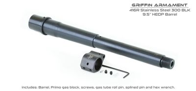 Griffin Armament 9.5 inch 300BLK HEDP Barrel w/Gas Block - Griffin Armament