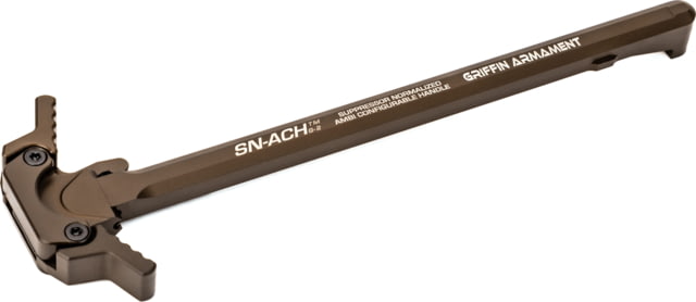 Griffin Armament SN-ACH 10 AR-10 Charging Hand le Ambidextrous Forward-Facing Gas Vent Anodized Finish Terra Brown - Griffin Armament