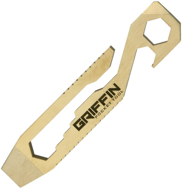 Griffin Pocket Tool GPT Pocket Tool Brass Fixed Blade Knife Handle - Griffin Pocket Tool