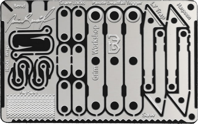 Grim Workshop Jamie Burleigh Survival Card Stainless Construction 3.5in x 2in - Grim Workshop