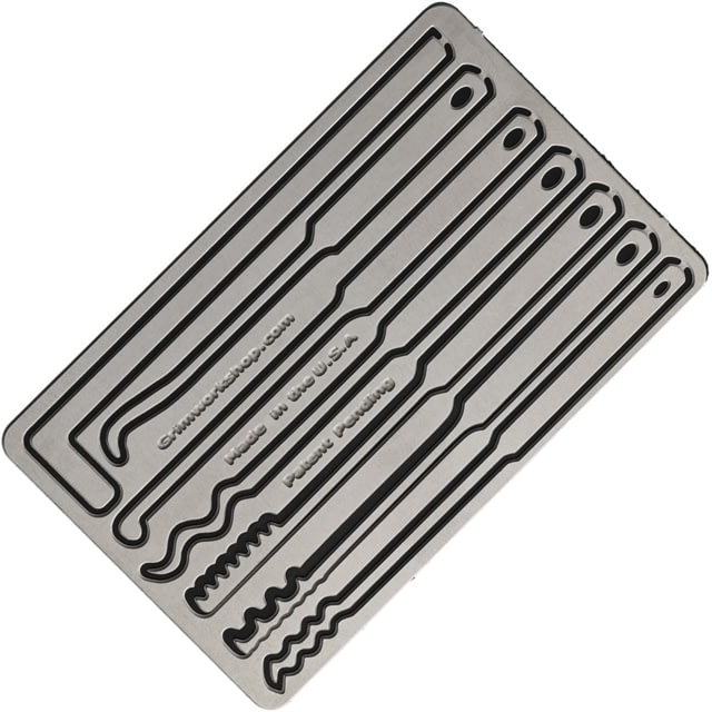 Grim Workshop Lockpick Card Surgical Grade Stainless Construction 3.38in x 2.13in x 0.25in - Grim Workshop