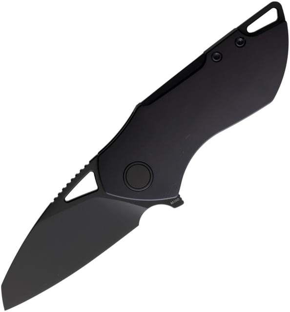 Grissom Knife & Tool Riverstone Black Folding Knife 4in Closed 2.75in Black PVD Bohler M390 Blade Black PVD Titanium Handle Nylon Sheath RIVERSTONE - Grissom Knife & Tool