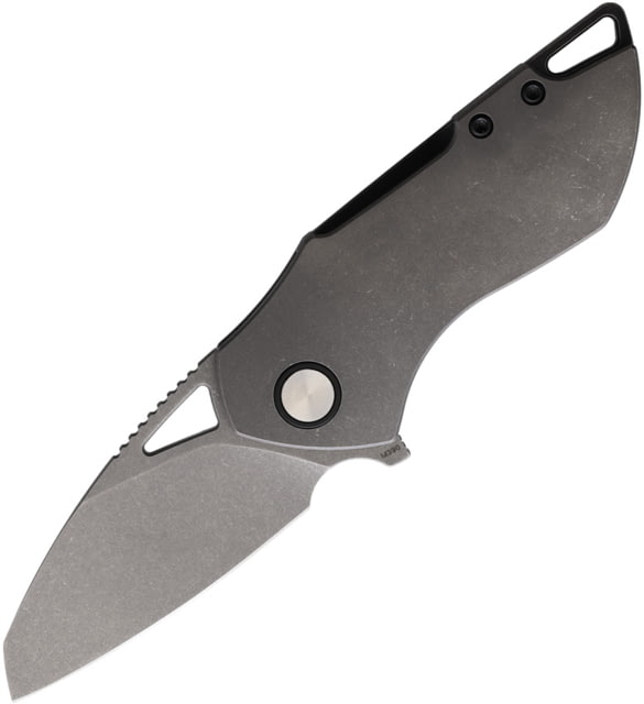 Grissom Knife & Tool Riverstone DSW Folding Knife 4in Closed 2.75in Stonewash Bohler M390 Stainless Blade Gray Stonewash Titanium Handle RIVERSTONE - Grissom Knife & Tool