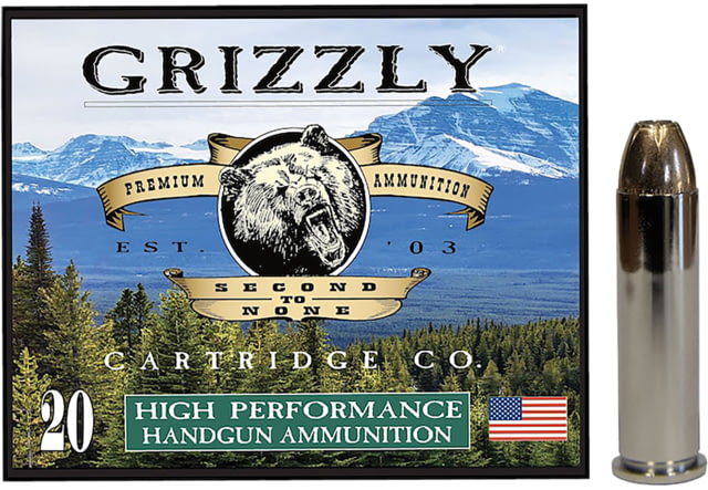Grizzly Cartridge 357 Magnum 158 Grain Jacketed Hollow Point Pistol Ammo 20 Rounds zzly Cartridge 357 Magnum 158 Grain Jacketed Hollow Point Pistol 20 Rounds Ammo