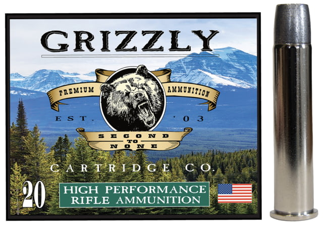 Grizzly Cartridge 45-70 +P 405 Grain Bonded Flat Point Pistol Ammo 20 Rounds