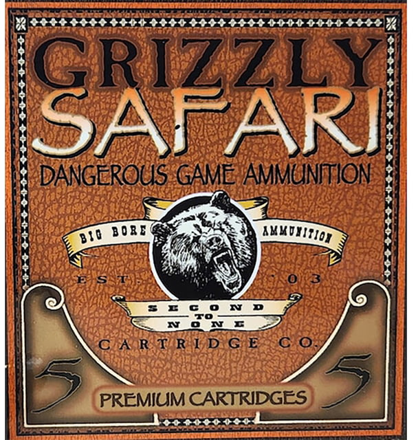 Grizzly Cartridge 458 Winchester Magnum 500 Grain Solid Pistol Ammo 5 Rounds