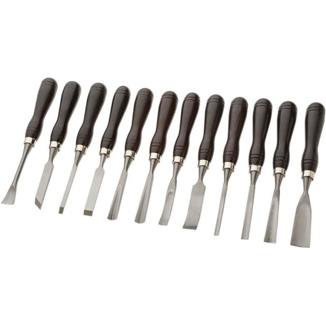 Grizzly Industrial 12Pc Chisel Set In Wooden Box