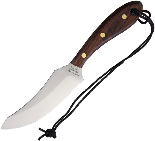 Grohmann Large Skinner Rosewood Knife 5" satin finish stainless skinner blade Rosewood handle - Grohmann