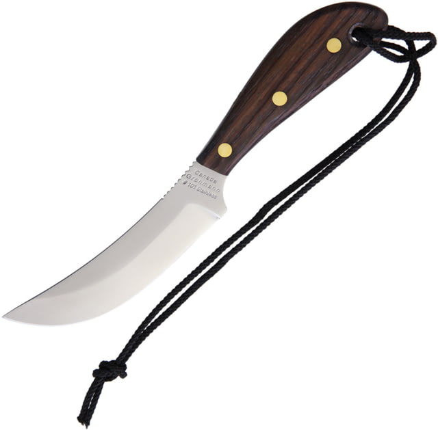 Grohmann Standard Skinner Rosewood Knife 4.88" satin finish stainless skinner blade Rosewood handle - Grohmann