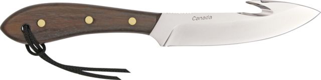 Grohmann Survival Guthook Fixed Blade Knife 5.375in Guthook Blade Rosewood Handle G - Grohmann