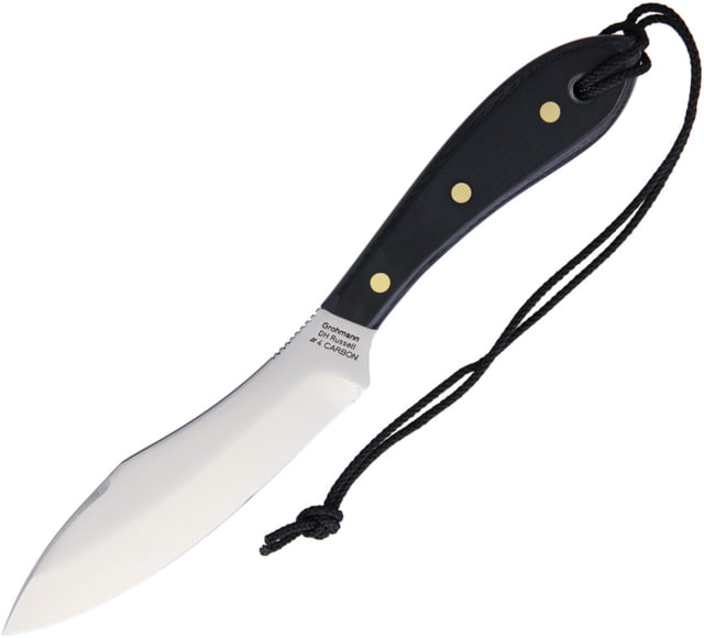 Grohmann Survival Knife Black Micarta 5.5" satin finish carbon steel blade Black linen micarta handle - Grohmann