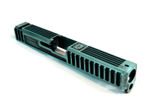 Gun Cuts Bulldog Slide for Glock 17 No Optic Cut Battleworn Robbins Egg Blue - Gun Cuts