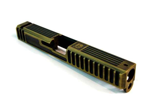 Gun Cuts Bulldog Slide for Glock 17 Optic Cut Battleworn Gold - Gun Cuts