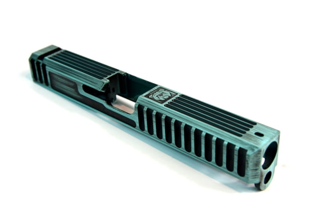 Gun Cuts Bulldog Slide for Glock 17 Optic Cut Battleworn Robbins Egg Blue - Gun Cuts