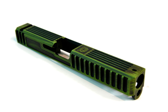 Gun Cuts Bulldog Slide for Glock 17 Optic Cut Battleworn Zombie Green - Gun Cuts