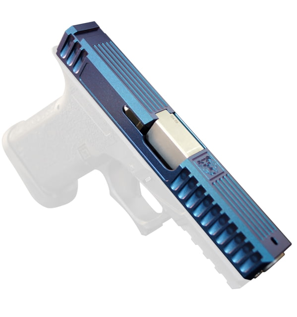 Gun Cuts Bulldog Slide for Glock 19 No Optic Cut Arctic Laser Blue - Gun Cuts