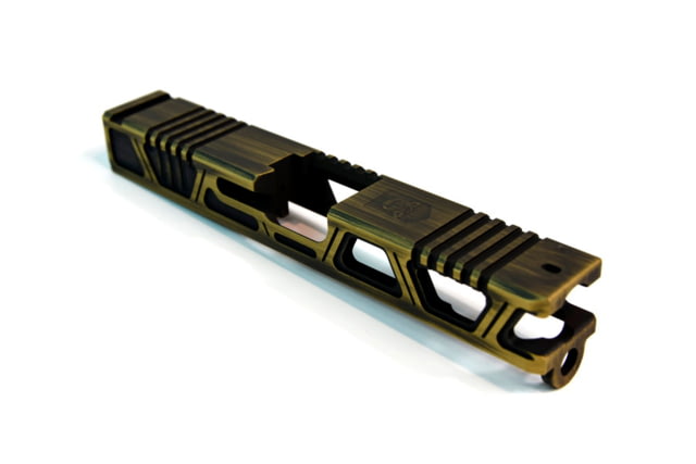 Gun Cuts Cyberpunk Slide for Glock 19 Optic Cut Battleworn Gold - Gun Cuts