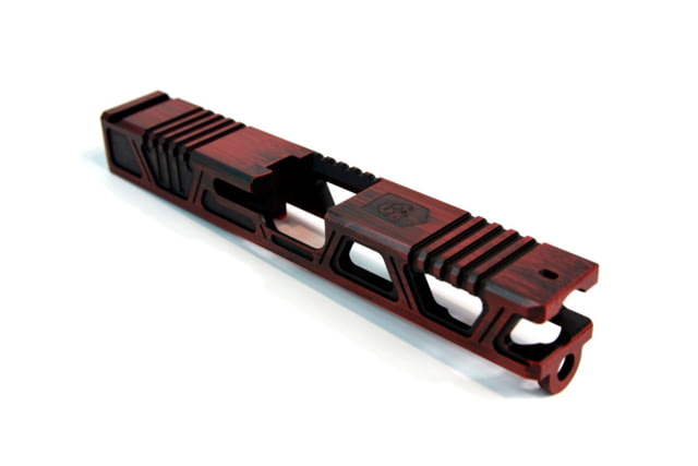 Gun Cuts Cyberpunk Slide for Glock 19 Optic Cut Battleworn USMC Red - Gun Cuts